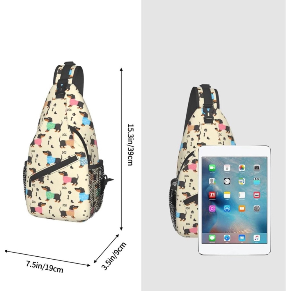 Cream Dachshund Print Sling Bag - Women - Picture 2 of 9